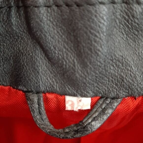 VINTAGE Genuine Leather Jacket Blazer Pleated Shoulders Sz M | Eur 38 - Picture 16 of 16